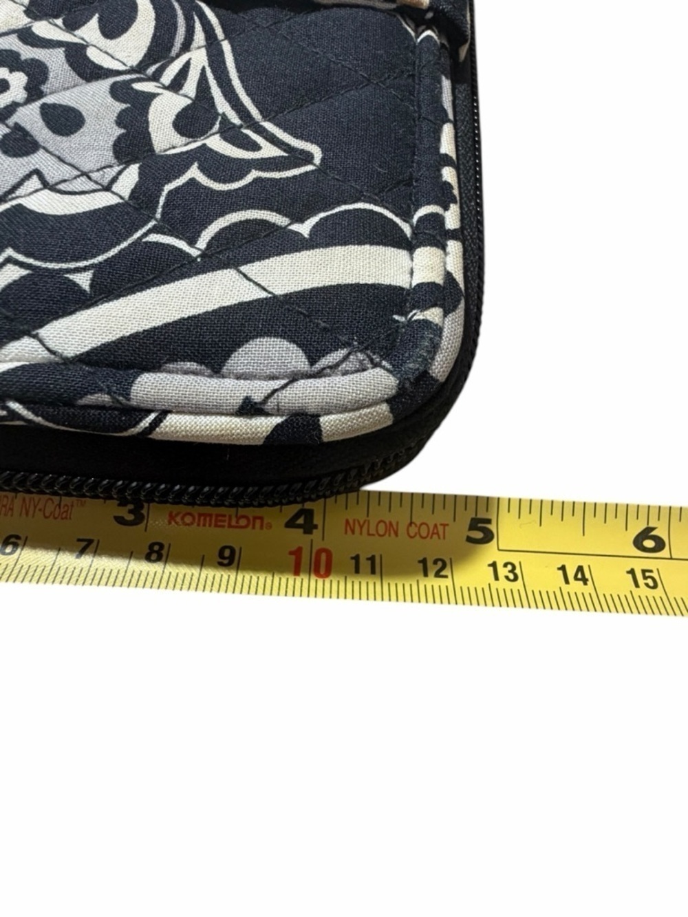 Vera Bradley Black and Cream Floral Quilted Zip Wallet - Picture 13 of 13